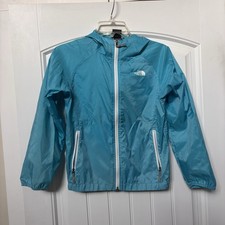 Girls The North Face Hydrenalite Rain Jacket Coat Full Zip Blue White M 10/12