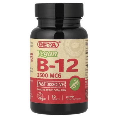 Deva B-12 Fast-Dissolving 2,500 mcg 90 Tabs Wellness