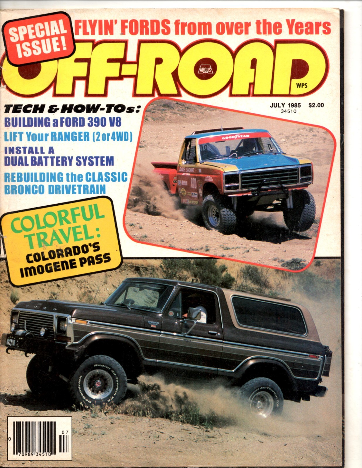 OFF-ROAD Magazine July 1985 - Flyin' Fords from over the Years - Ford 390 V8