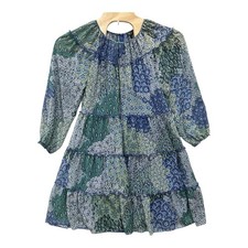 Kate and Lily Dress Women 16W Blue Paisley Flowy Tiered Maxi Lined Peasant Boho