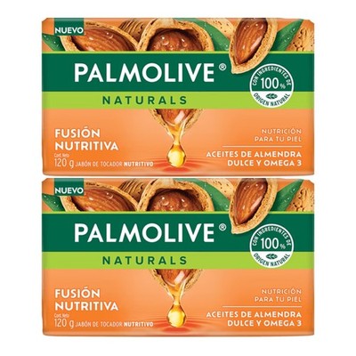 Palmolive Almendra Dulce y Omega 3 Bar Soap Fusion Nutritiva 4.23oz (Pack of 2)