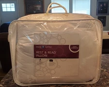 NEW SLEEP NUMBER COMFORT FIT REST & READ BED PILLOW 24"X24" DOWN ALTERNATIVE