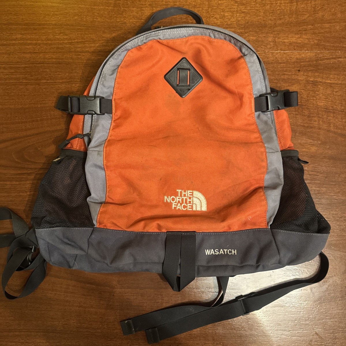 The North Face The Wasatch Black & Orange Backpack Outdoor Hiking | eBay