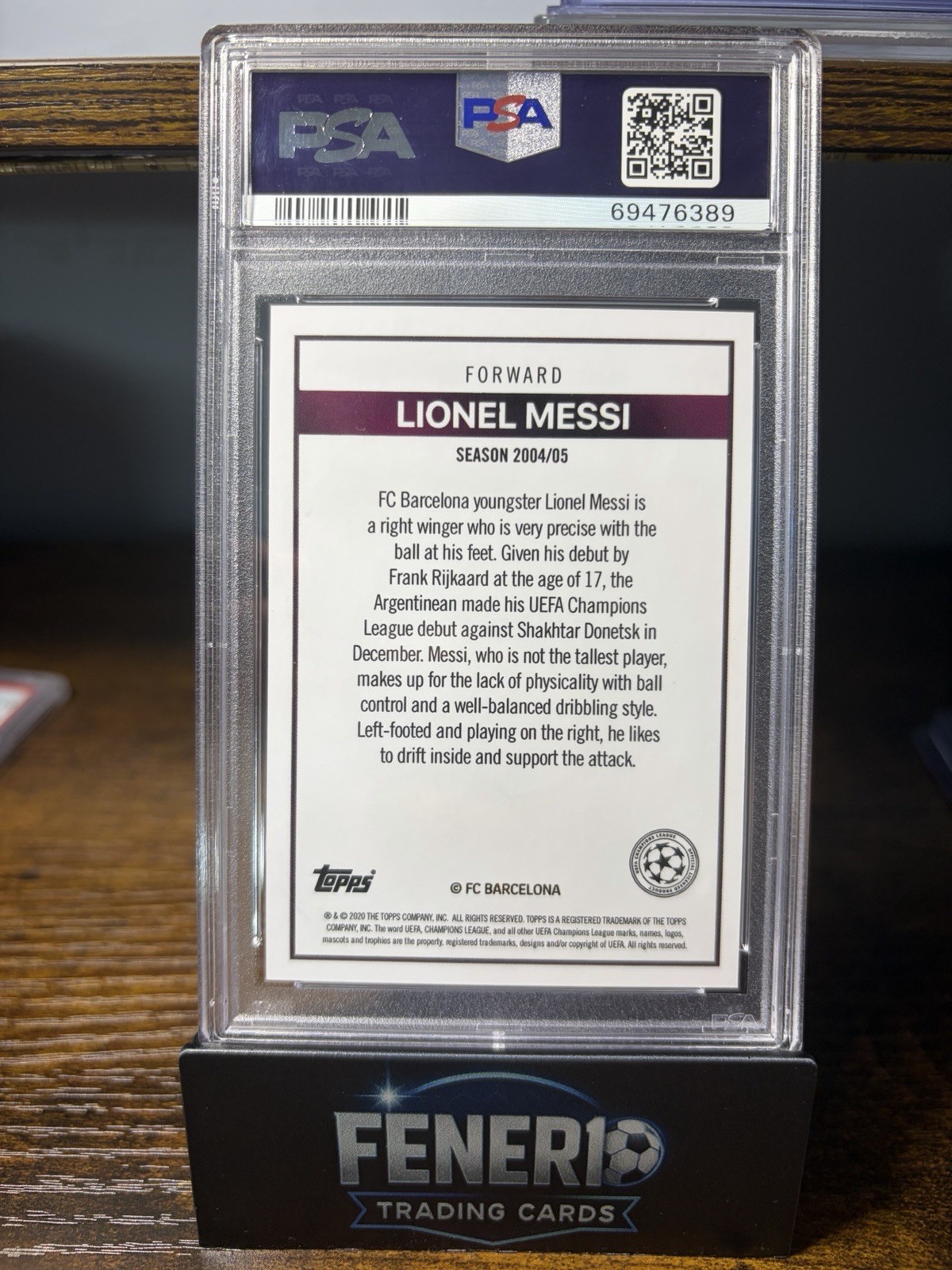 2020-21 Topps Lionel Messi The Lost Rookie Cards (RC) PSA 10 view 2