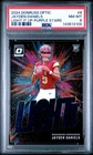 2024 PANINI DONRUSS OPTIC LIGHT IT UP PURPLE STARS #8 JAYDEN DANIELS 25/25 PSA 8