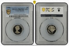 1983 Cook Islands Proof 5 Cents PCGS PR69DCAM Pop 1/0