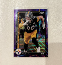 🔥2025 Topps Chrome T.J. Watt Purple Wave /75 #258 Steelers NFL🔥
