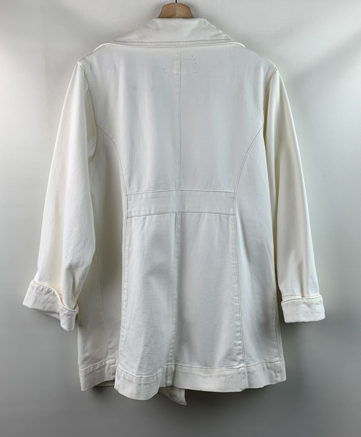 Express Blues Jacket Creme Collared Double Breast… - image 2
