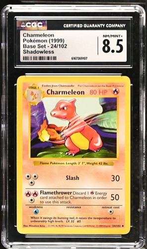 Charmeleon (Shadowless) graded CGC 8.5 for sale on eBay