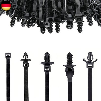 160 Stück Universal Kabelbinder für Autohalterung,5 Größen Kabelbinder sch
