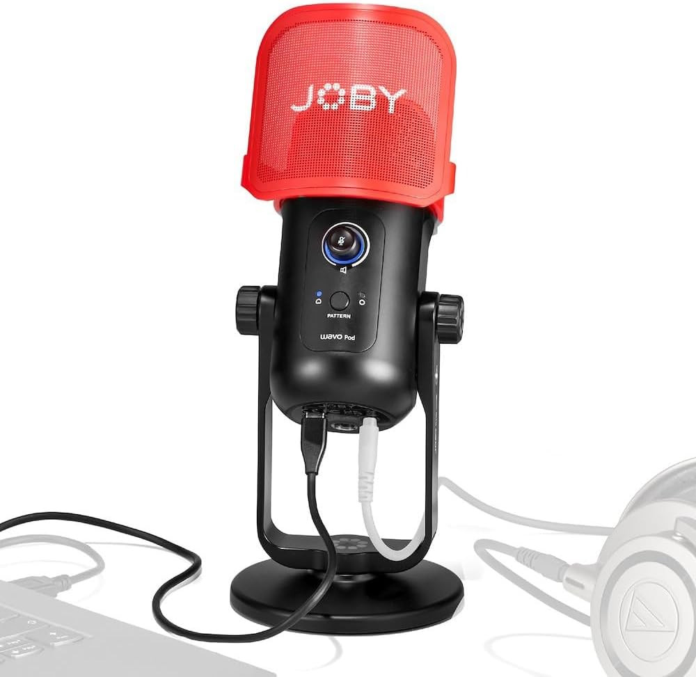 JOBY Wavo POD USB Condenser PC Microphone for Streaming, Podcasting, Mute and Ga