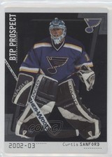2002-03 ITG Be A Player Between the Pipes BTP Prospect Curtis Sanford #75 0q3
