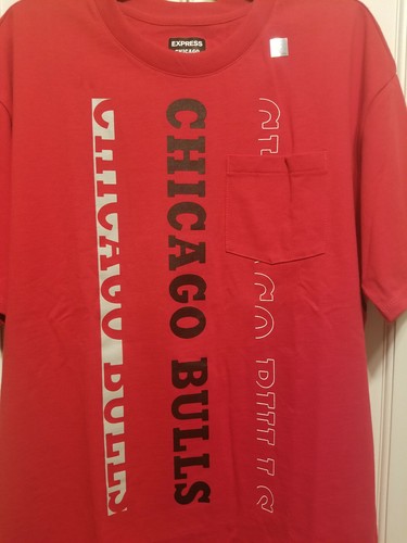 Camiseta EXPRESS Para Hombre Chicago Bulls NBA Bolsillo Peso Pesado, Algodón, Roja, M, Nueva con Etiquetas - Imagen 5 de 11