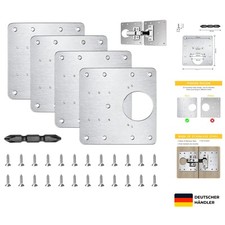 Edelstahl Scharnier Reparaturplatte 4 Stück Küchen Schrank Möbel Zubehör
