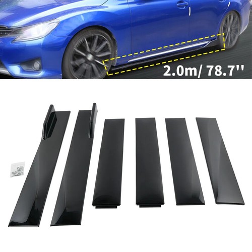 78.7'' Gloss Black Side Skirt Panel Extension Lip Rocker For Tesla Model 3 S X Y - Picture 2 of 11