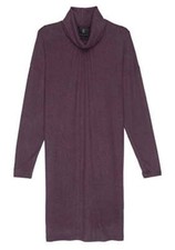 Bobeau Mock Neck Sweater Dress X Large 16 Plum Super Soft Comfy Dolman Unlined