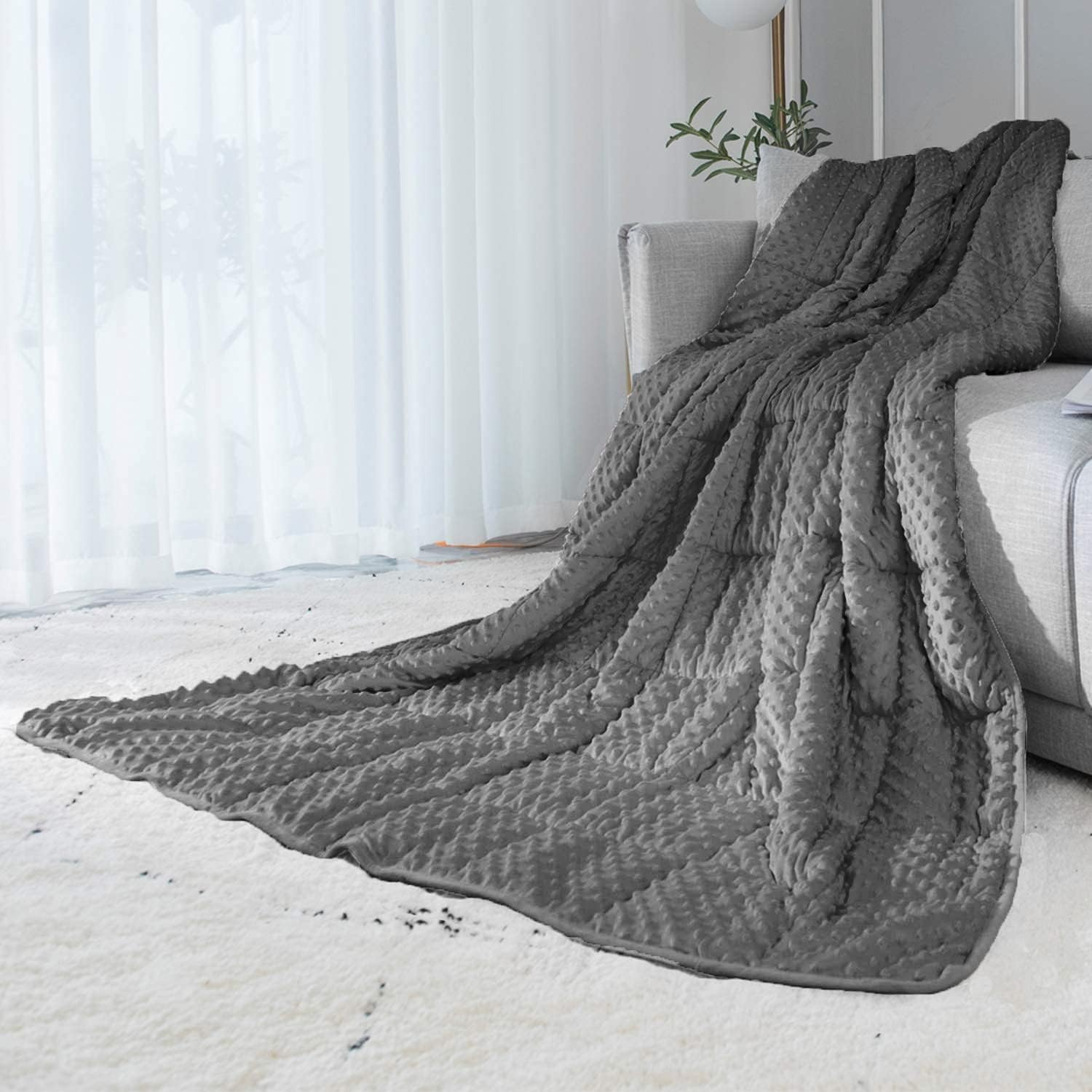 Reversible All-Season Weighted Blanket in Luxury Velvet for Adults - Warm & Cool Sides-image