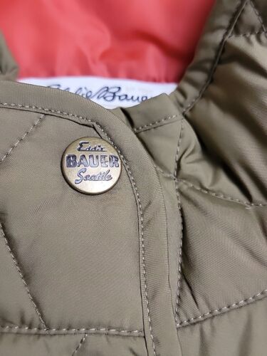 Eddie Bauer Vest Womens S Petite Brown Goose Down Full Zip Pocket Outdoor Hiking - Picture 4 of 14