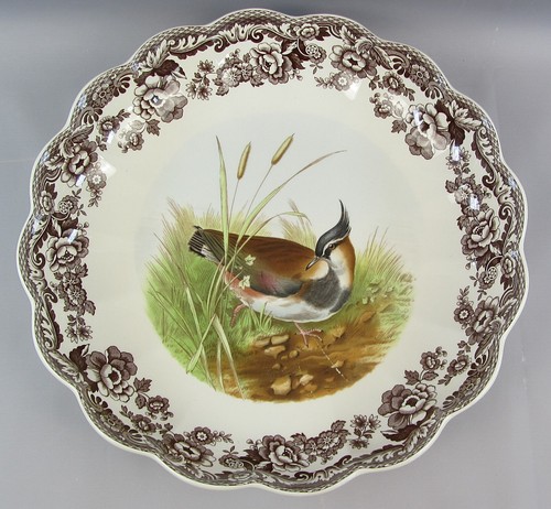 Spode Woodland 12" Lapwing Round Fluted Deep Dish Serving Platter (Second 2nd) - Picture 2 of 7