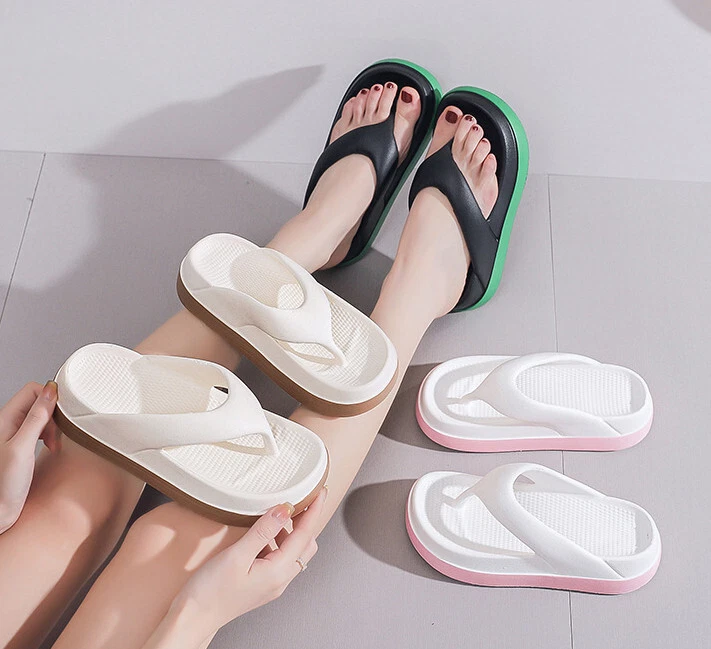 Damen Pumps Flip Flops Keilabsatz Plateau Slingback Hausschuhe Sandalen Sommer - Bild 3 von 4