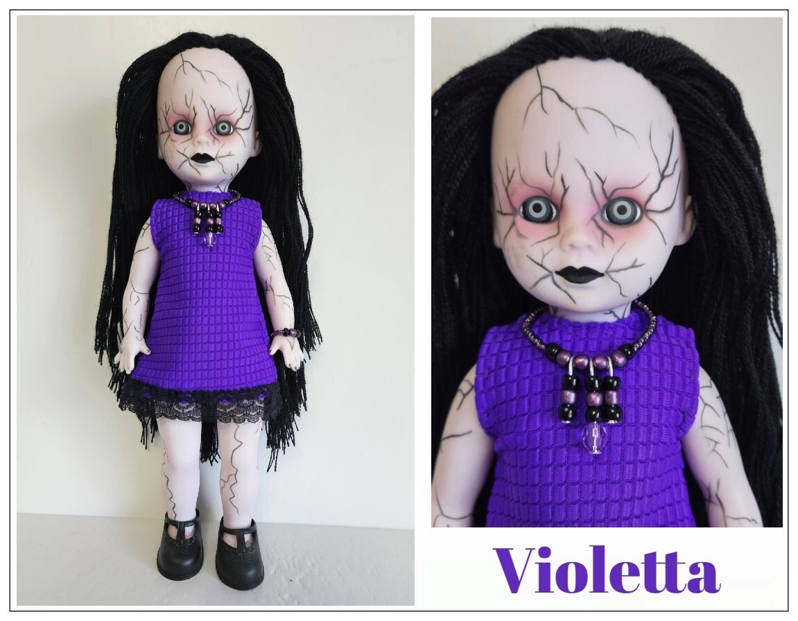 HM Living Dead Doll Purple Goth Dress & Jewelry Fashion Outfit No Doll Included d4e-image