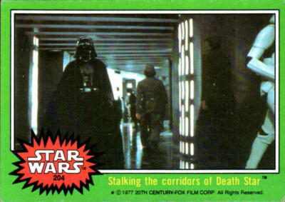 1977 Topps Star Wars Series 4 Green #204 Stalking the corridors of Death Star