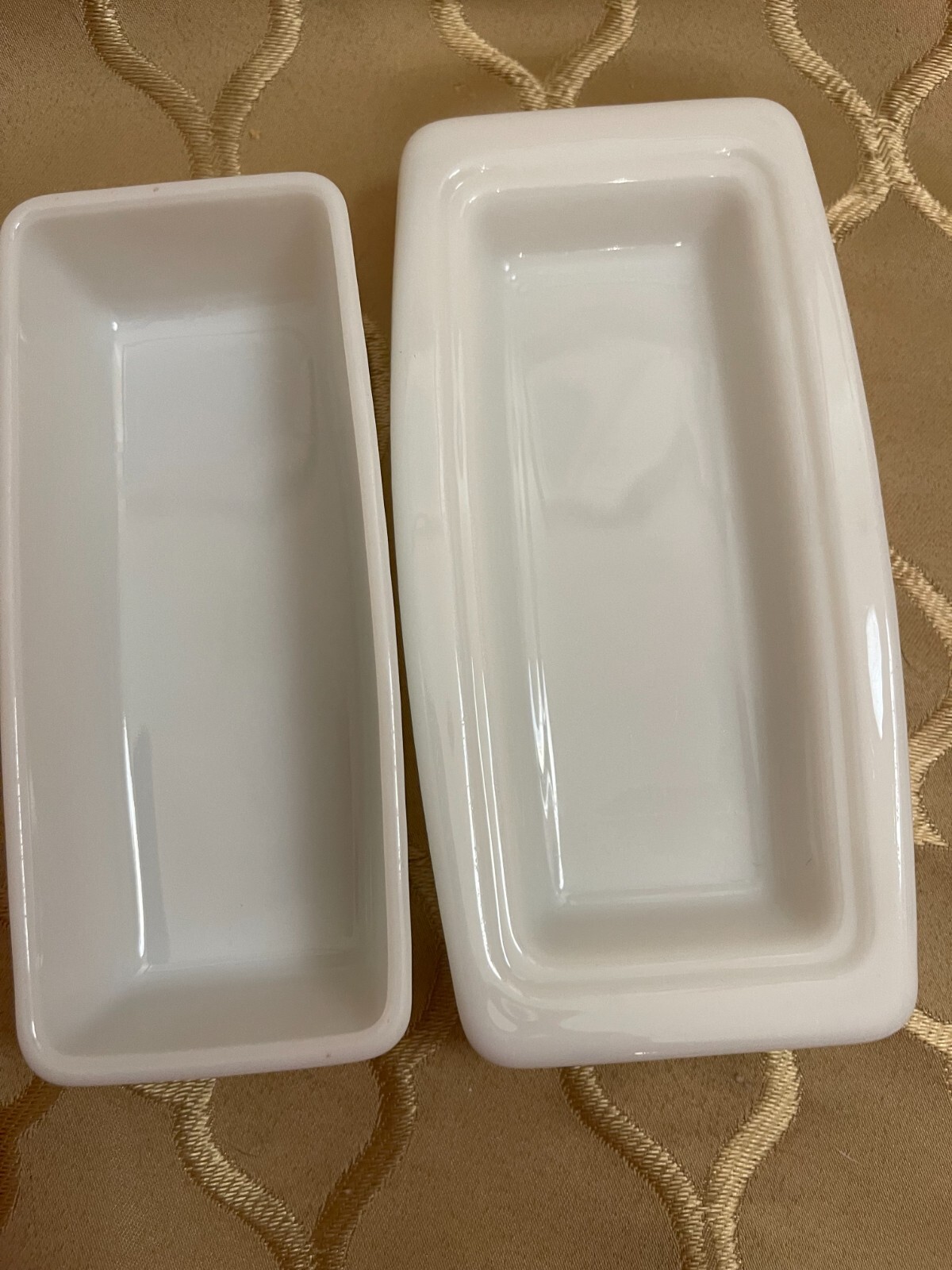 Vintage Pyrex Butter Dish with Lid "Butterfly Gold" Pattern USA Retro