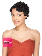 MADAME by Sensual Short Finger Wave Synthetic Full Wig Mommy Wig Style