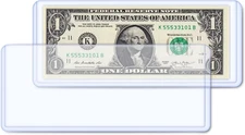 25-Count Dollar Bill Holders Transparent Bill Sleeves Clear Currency PVC Protect