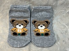 Women's Cute Cartoon TEDDY BEAR Gray Print Pattern Ankle Socks Fashion Sock Set