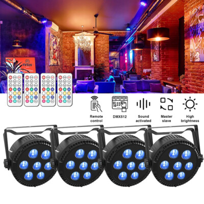 UKING 105W 7 LED 4in1 RGBW Wash Stage Light PAR Can DMX dj Party Remote control
