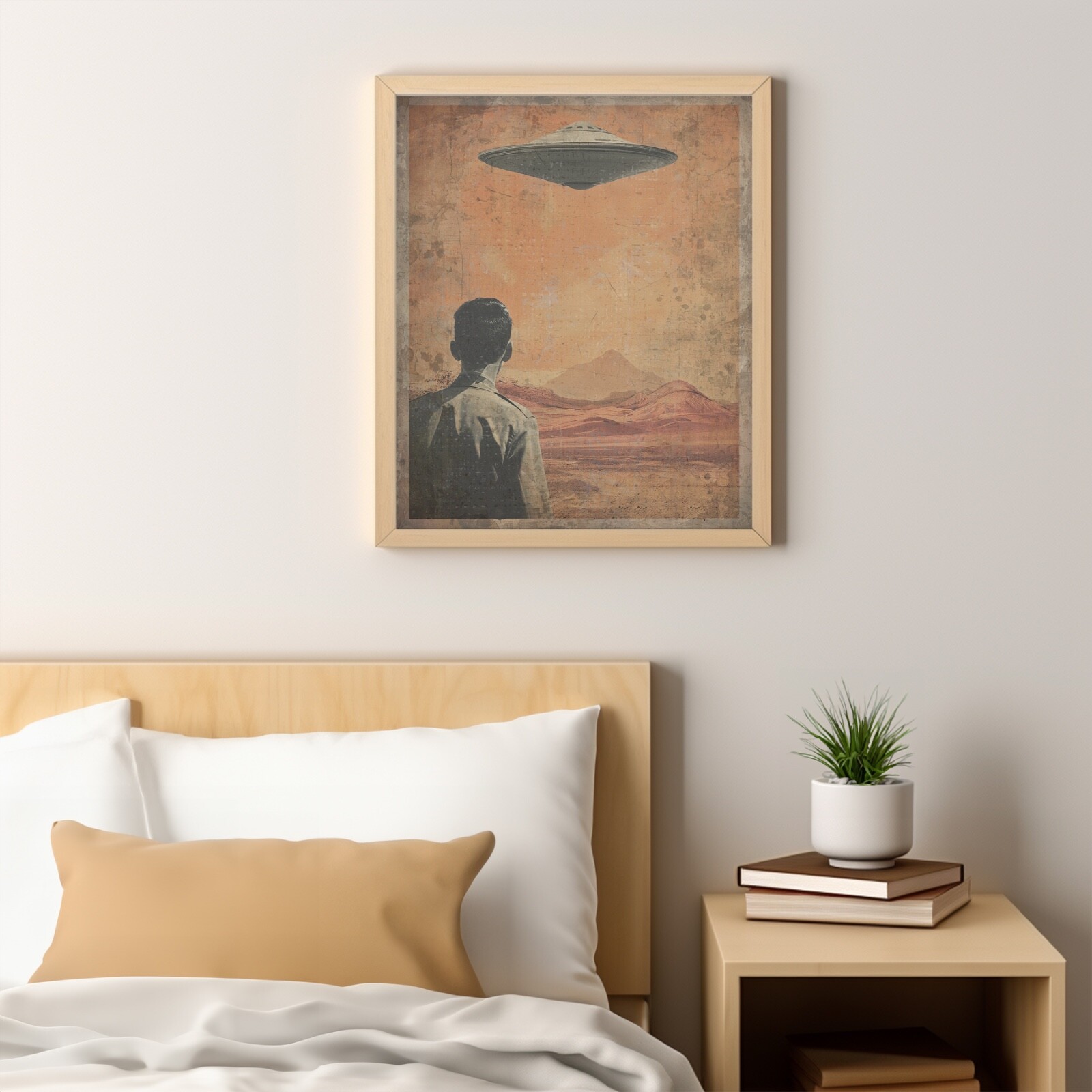 Poster Vintage UFO Desert per appassionati di fantascienza foto 6