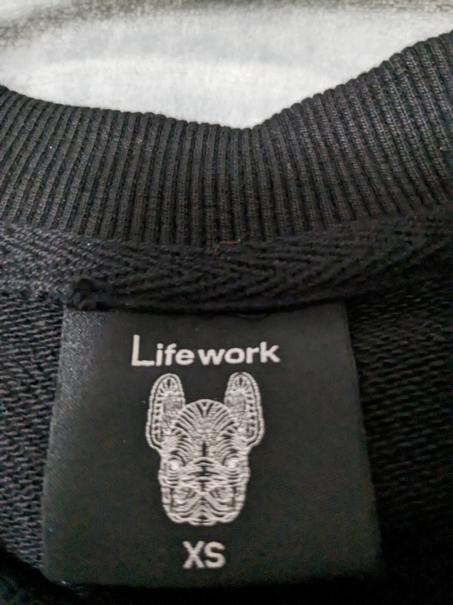 Lifework Sweatshirt Dog Design Crew Neck Women XS Korea