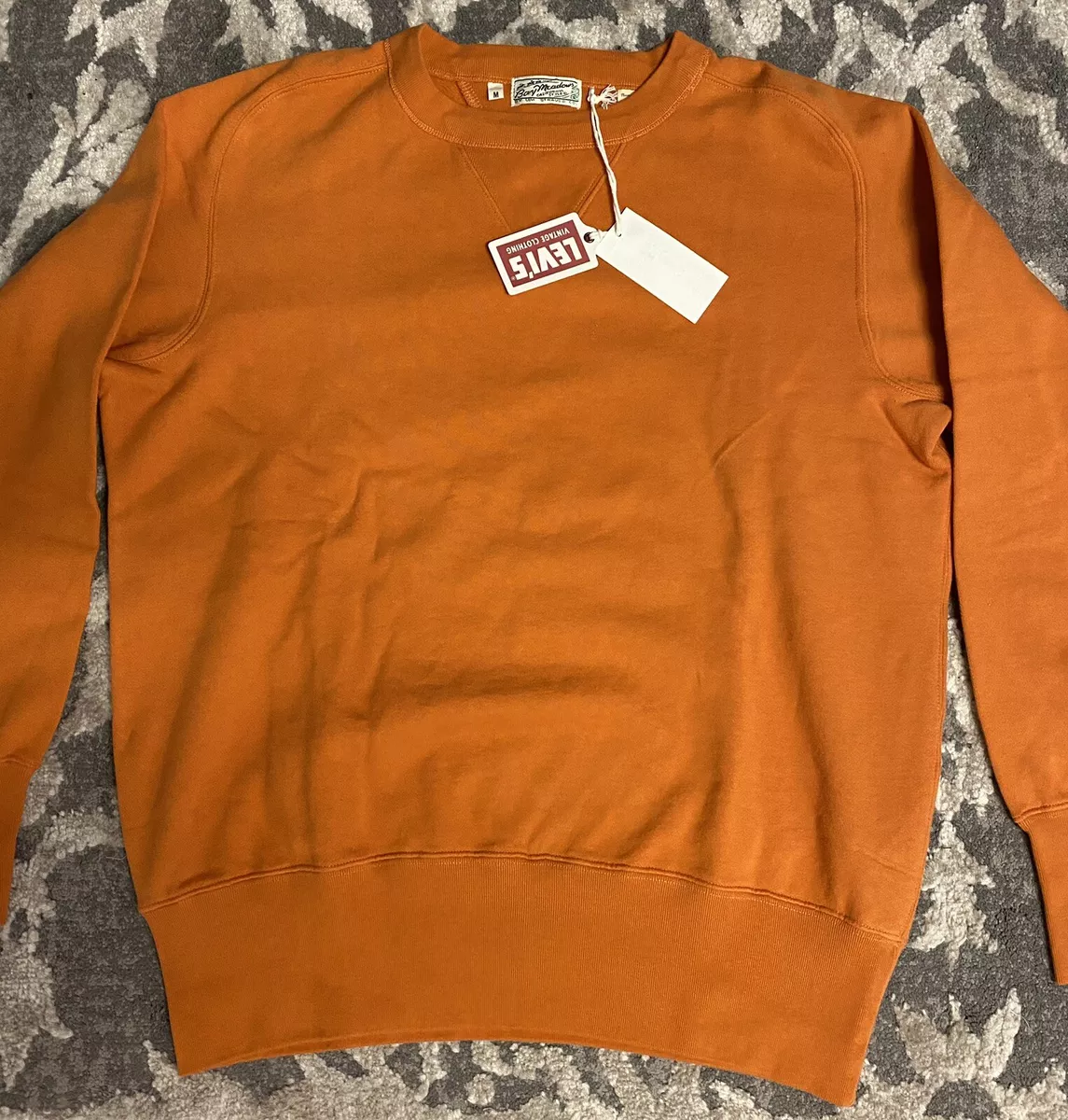 Levi s Vintage Clothing Bay Meadows Russet Orange Sweatshirt Mens