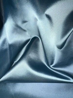 Tissu ancien satin bleu " Torgall Prestiqe " larg 120 cm x H 225 C676 - Photo 1/4