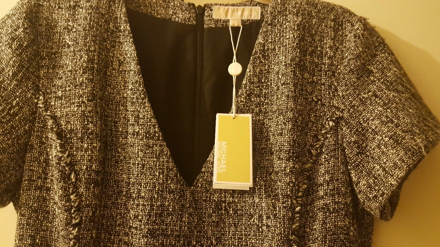 Abito classico bianco e nero Michael kors nuovo con etichetta taglia 12