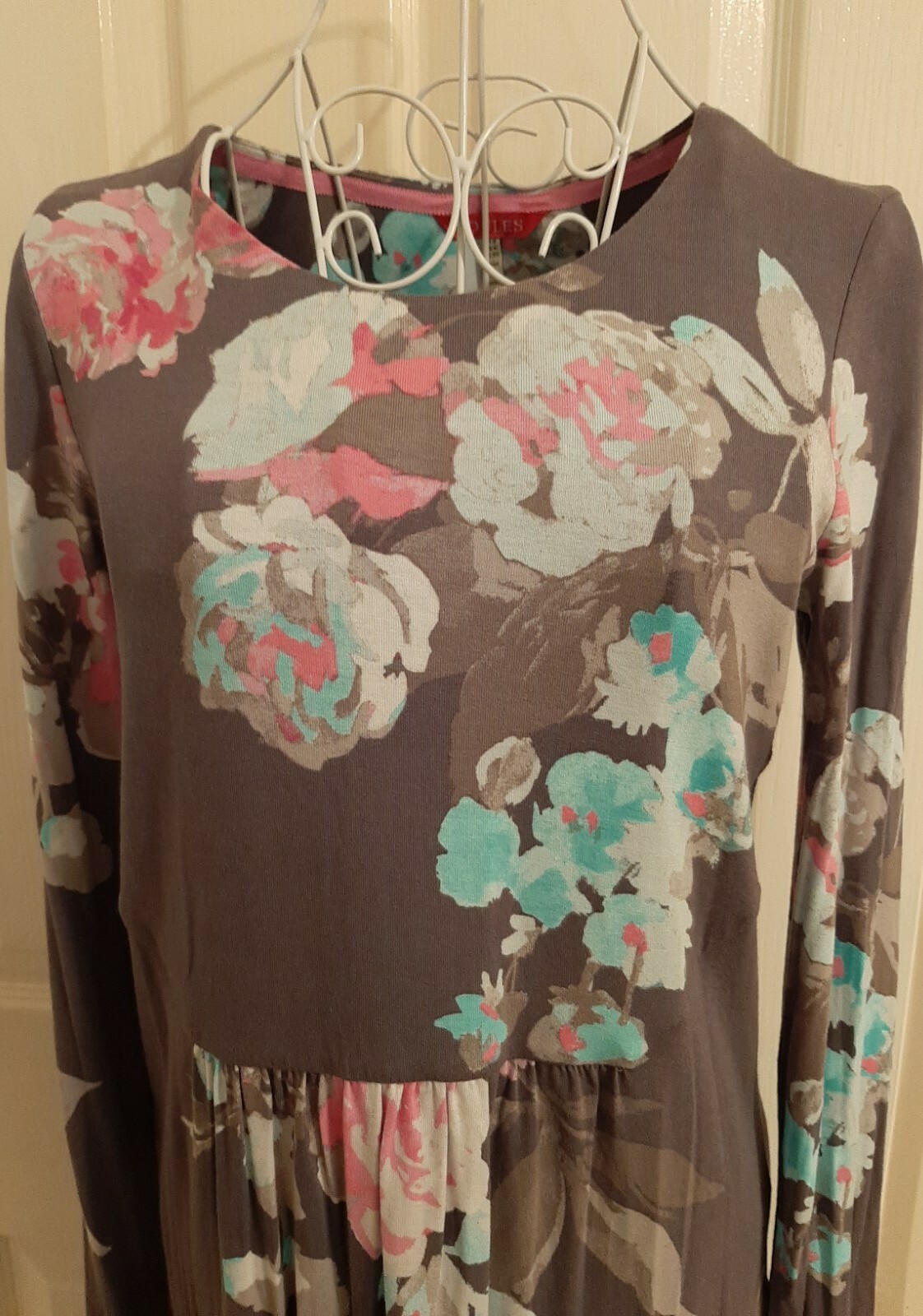 Joules Dress Size 8 Grey Floral Jersey Fabric eBay