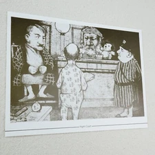 Charles Bragg Vtg Print Night Court Law Judge People Pajama Late Sardonic Humor 