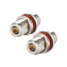 2PCS N Female to N Female Bulkhead Connector Coax Bulkhead Connector