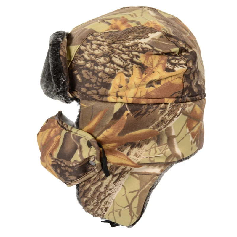 Winter Camo Lei Feng Hat Thickened Combat Riding Ear Warmer Cap Face Mask - Image 3 of 4