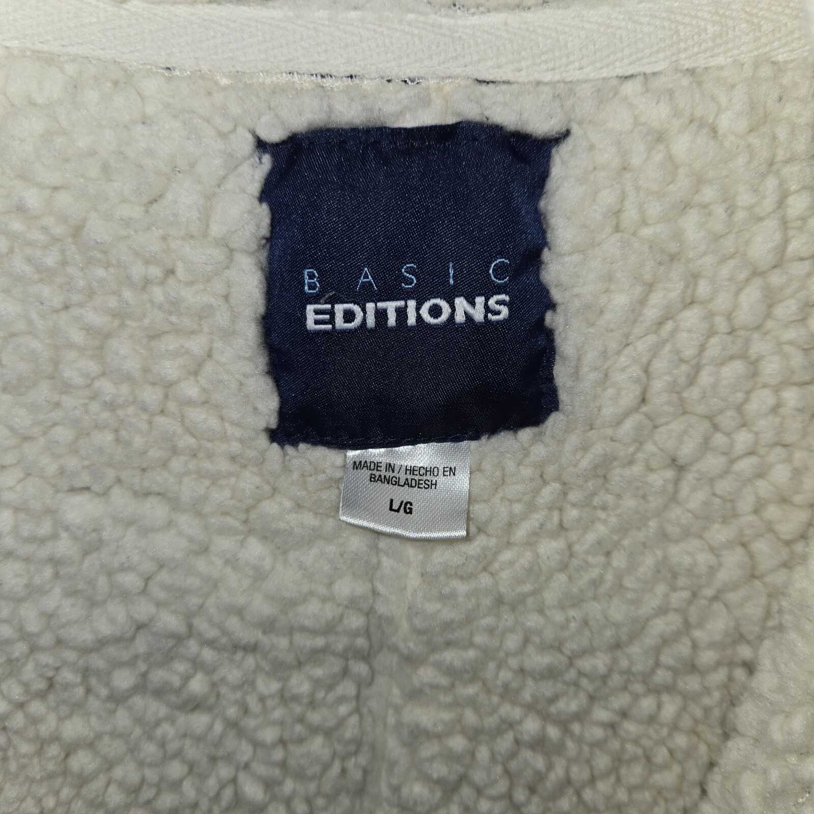 Basic Editions Sz Large Women Black Full Zip Butt… - image 2