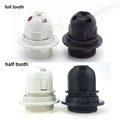 5x Plastic E27 Pendant socket Holder Lamp Full half Screw power White Light Base