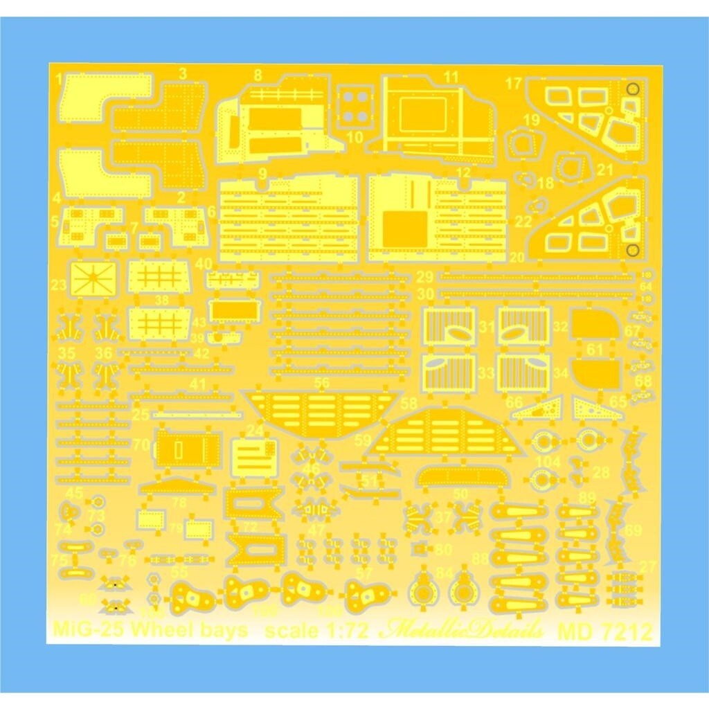 Metallic Details MD7213 Photoetch Scale model kit 1:72 MiG-25. Exterior