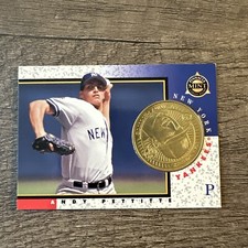  1998 PINNACLE MINT COLLECTION BRASS COIN & CARD #16 ANDY PETTITTE  Rare!