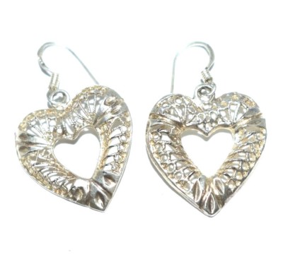 Boucles D'oreilles Cœur En Argent Sterling 925 - Style Goutte