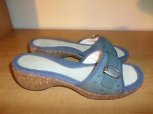 navy blue slide sandals