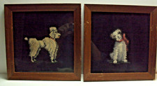 C. 1968 Pair of Beautiful Needlepoint Dogs - Framed - Cottage Core