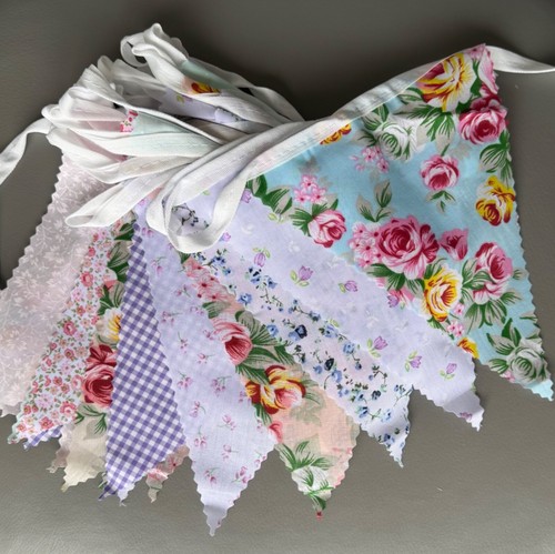 Handmade fabric bunting.VINTAGE FLORALS.RETRO FLORALS.WEDDINGS. - Picture 5 of 5