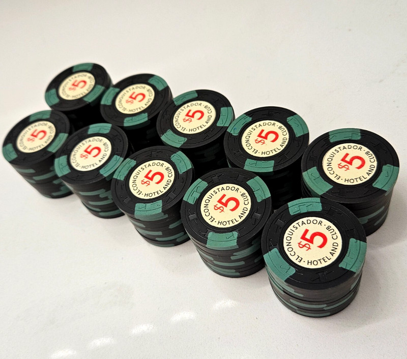 LOT 100 EL CONQUISTADOR HOTEL CLUB $5 Casino Poker Chip FAJARDO Puerto Rico HC