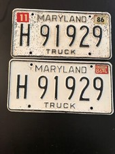 Antique Maryland TRUCK Plates &ldquo;1970sVintage Tags&rdquo;. H 91929